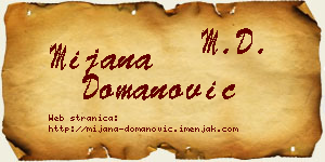 Mijana Domanović vizit kartica